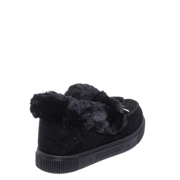 Black fur moccasins, NEW Cozette Ankle Shootie - Picture 3 of 10